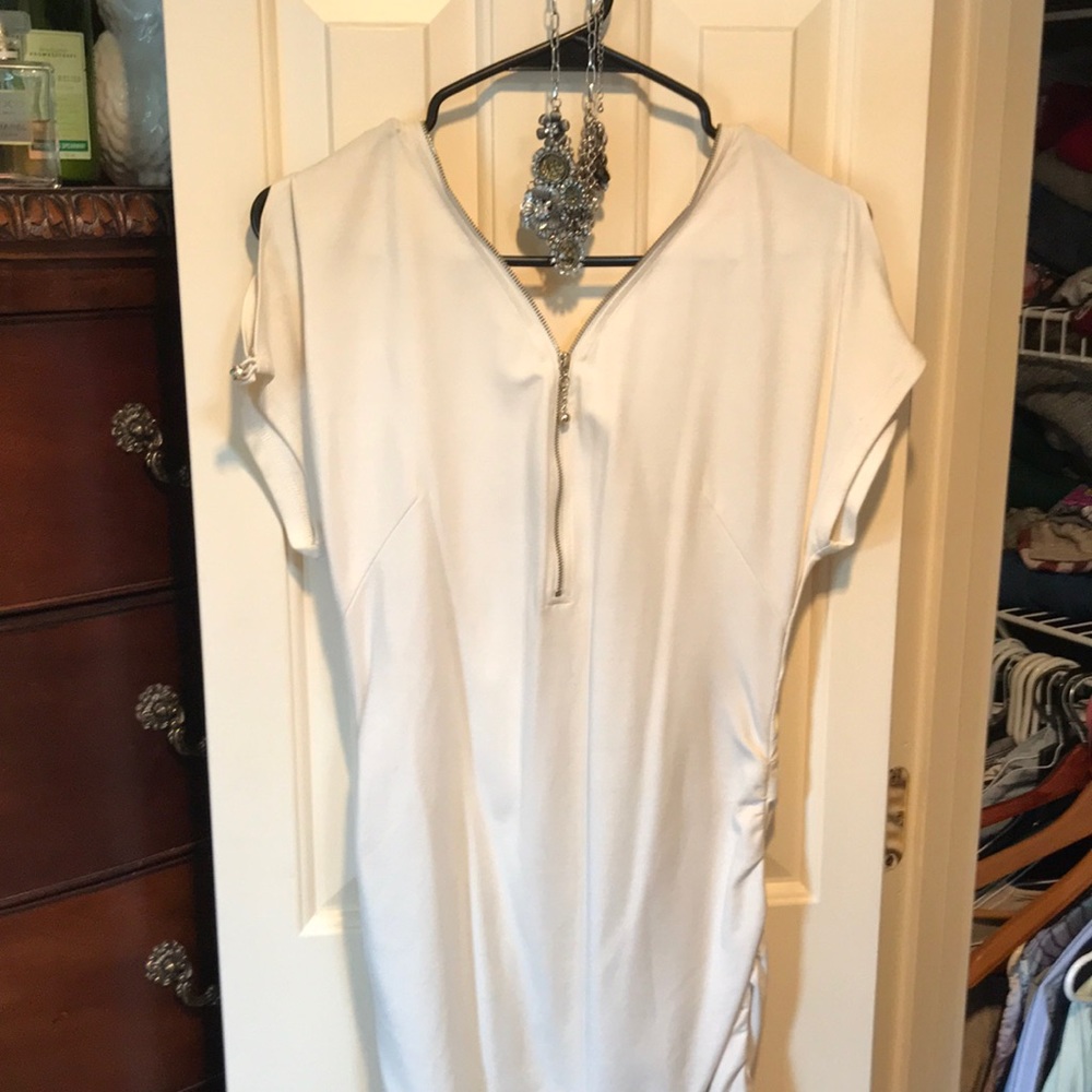 NWT Soodee white zipper dress bodycon